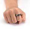 Men's Stainless Steel Six Word Mantra Rotatable Ring Vintage Jewelry