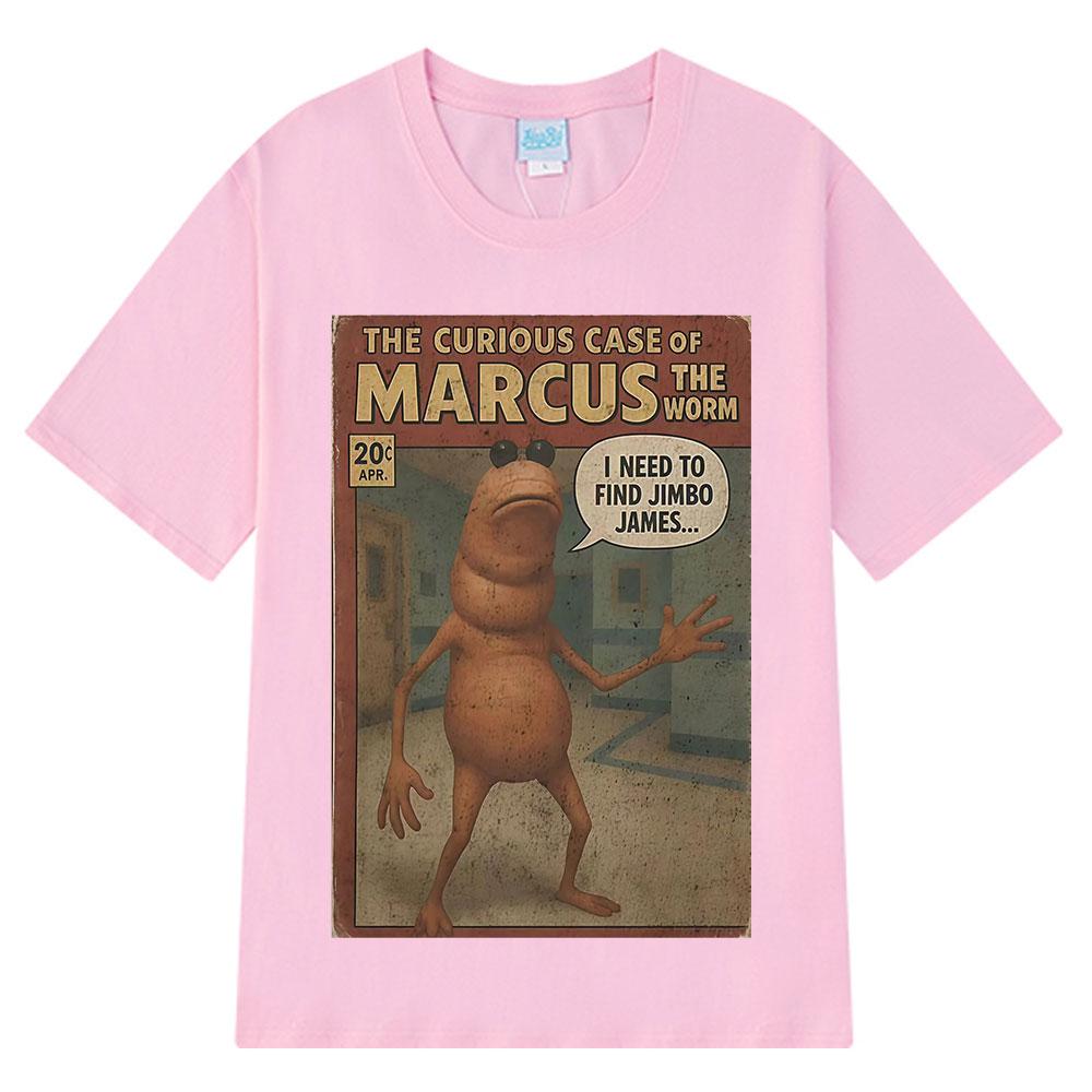 Marcus The Worm Comic Funny Meme T Shirt Men Women Vintage T-shirt Summer Short-sleeved Loose Casual Cotton Harajuku T-shirts