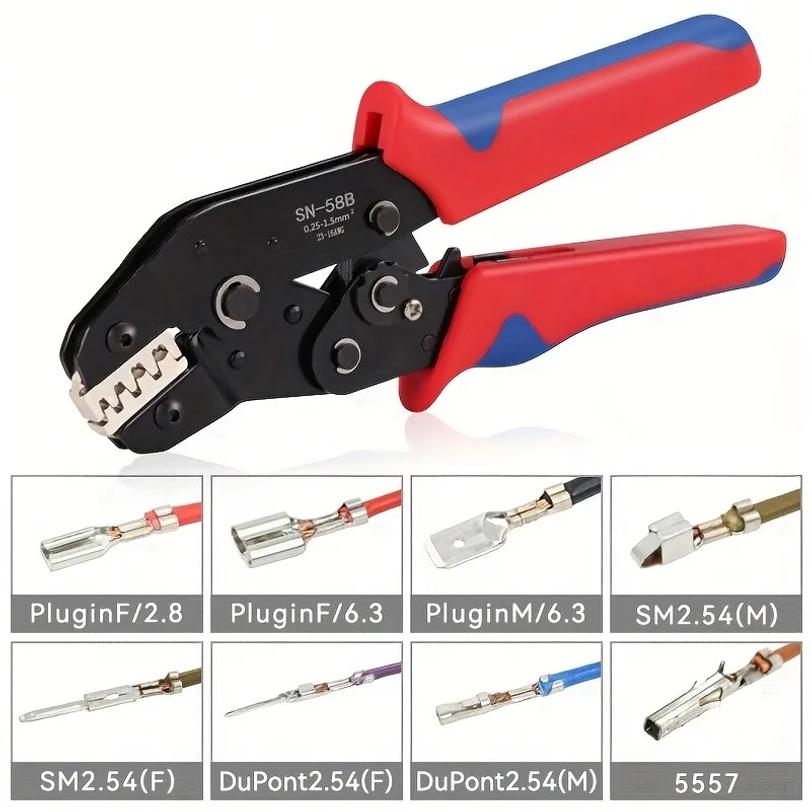 Terminals Crimp Pliers Interchangeable Dies Wire Crimper Crimping Tools Ratcheting SN-58B PH2.0 XH2.5 JST2.5 VH3.96 2026new