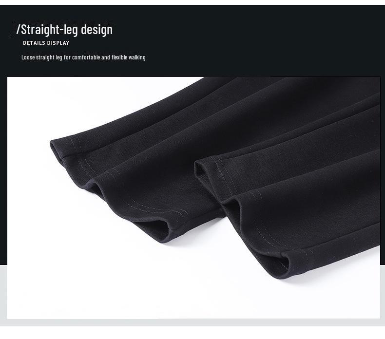 Pantaloni de trening sport din bumbac pentru bărbați: Primăvară/Vară, Culoare uni, Mărime mare, Croială lejeră, Croială dreaptă, Manșete.