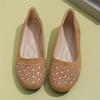 Platta Skor Dam 2026 Lätta Ballerina Sneakers Dam Glänsande Kristall Lågskor Dam Flock Mjuk Sula Gångskor för Dam