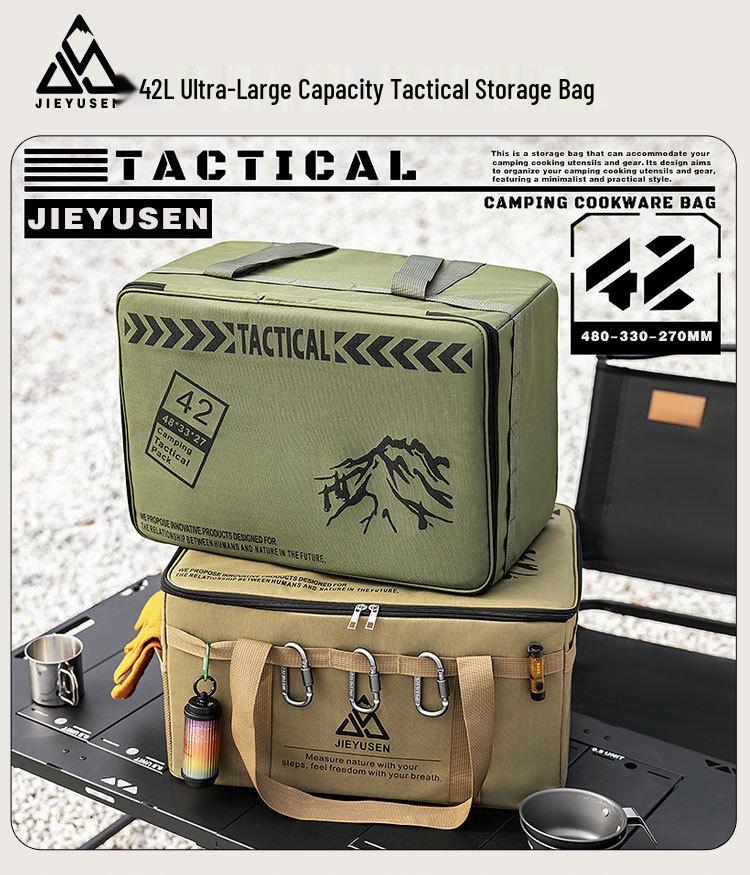 Portable Camping Gear Storage Bag with Anti-Collision Protection for Cookware, Tableware, Gas Canisters, and Accessories