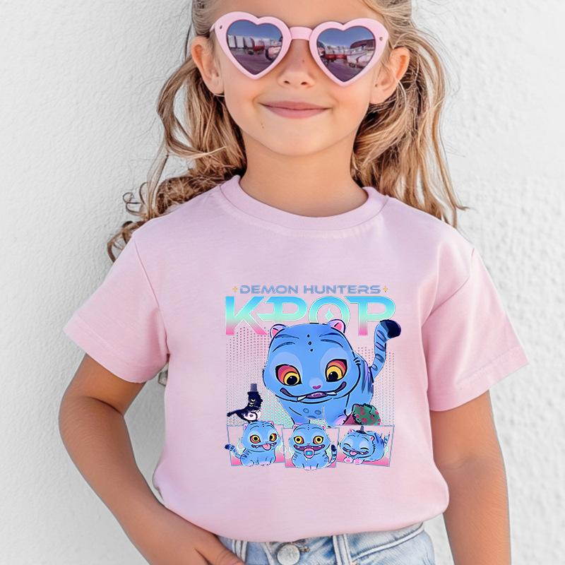 

K-pop Корейская волна Охота на ведьм печатная футболка с коротким рукавом детская одежда 150cm