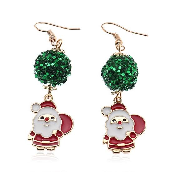 

Стильные женские меховые шарики-гвоздики для ушей Санта-Клауса, снежинки, серьги-крючки 2