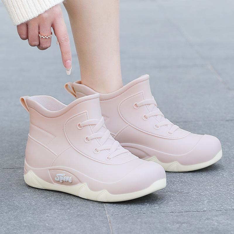 Direct Sales Water Shoes Women Waterproof and Non-slip 2025 New Outdoor Work Fashion Rain Shoes Short Tube Women