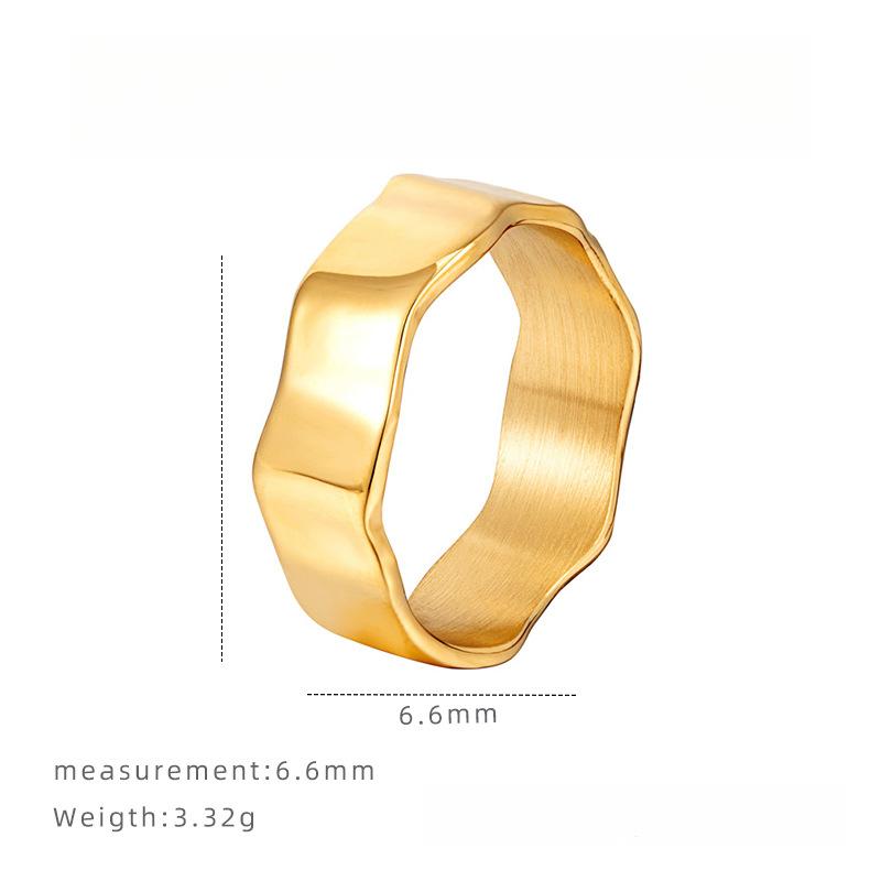 The Same Fashionable Simple Irregular Ring Cold Wind Temperament High-end Ring Women's Titanium Steel Non-fading Jewelry