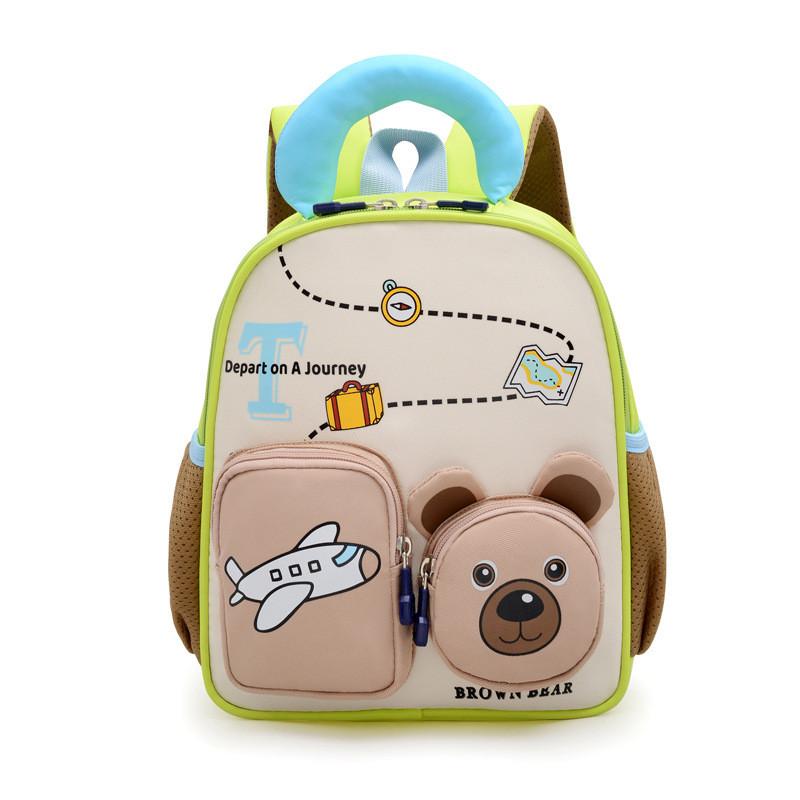 Blocking Cute Color Design Airplane Capybara Gift Printed Backpack Children