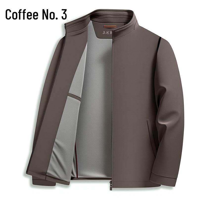 Men's Versatile Stand-up Collar Business Jacket - Spring & Autumn Casual Outerwear 