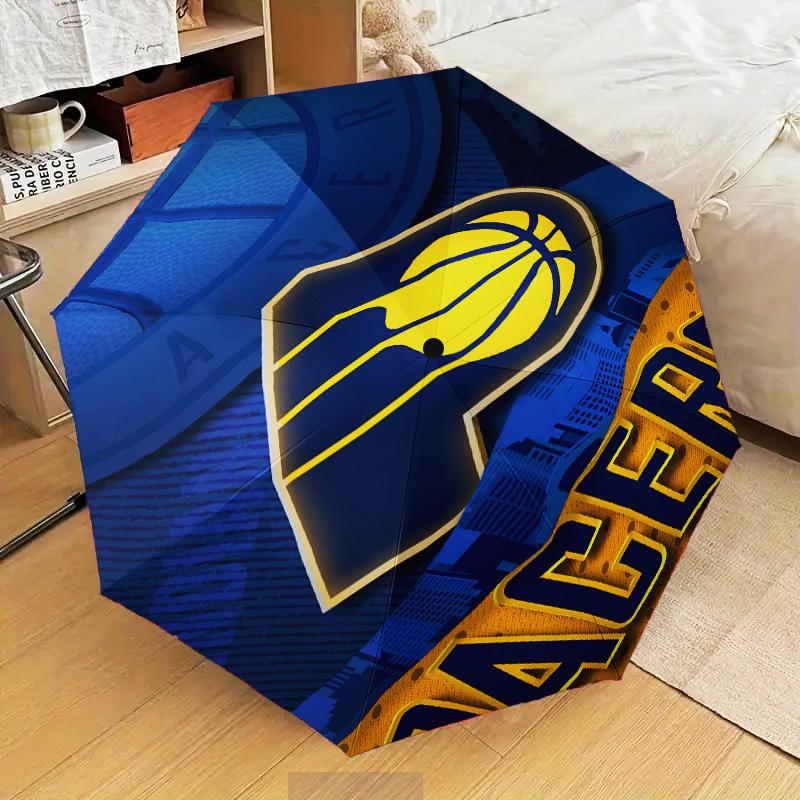 Pacers Basketball Team Umbrella Folding umbrella, automatic umbrella 8-Frame for Travel, camping Use Gift for Halloween Christmas