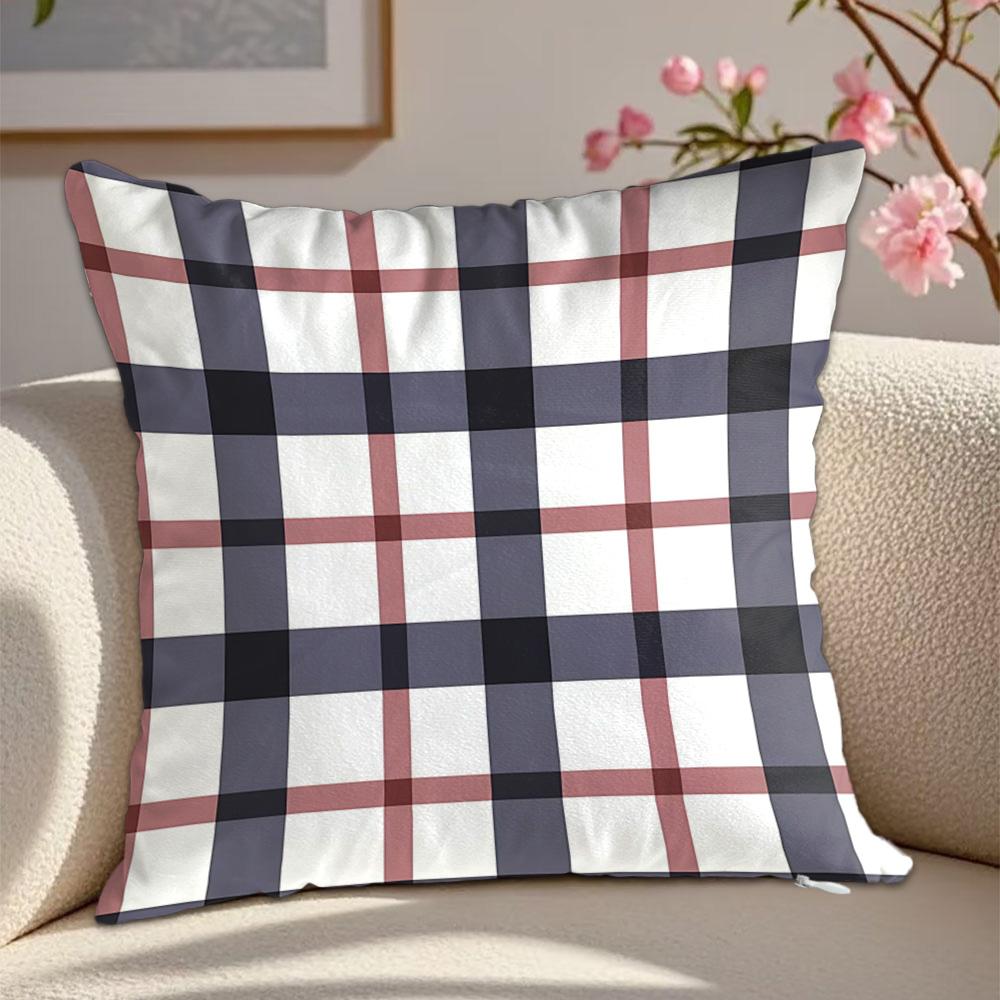 Kawaii Grid And Wave Ornamental Pillows Decorative Cushion Covers 45X45 Cushions Cover Home Decor Items Decorations Bedroom