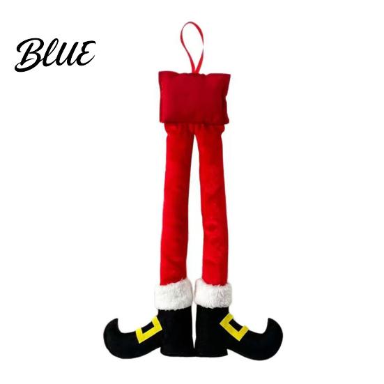 Christmas Ornament for Women Elf Legs Santa Legs Hanging Ornaments Plush Stuffed Xmas Car Pendant Decorative Fun Holiday Decor Mirror Door Handle,