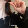 Zircon long fringed earrings temperament stud earrings women's niche personality design earrings light luxury
