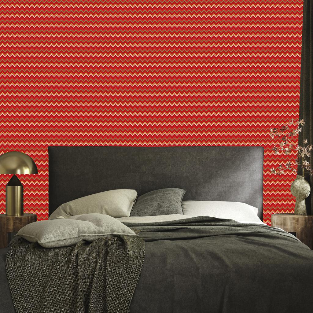 Zigzag Red Wallpaper for Living Room and Bedroom 50x1000