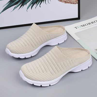Unisex Shoes Summer Baotou Half Slippers Mesh Breathable Casual Sneakers for Men Women Light Walking Flats Couple Sport Slippers