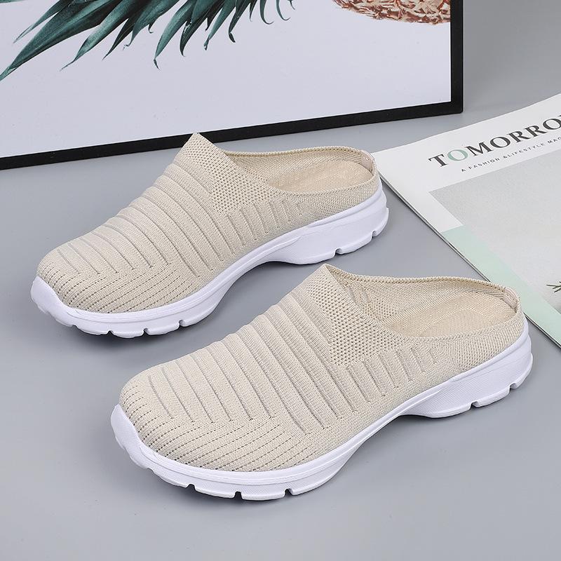 Fashion Unisex Shoes Summer Baotou Half Slippers Mesh Breathable Casual Sneakers for Men Women Light Walking Flats Couple Sport Slippers