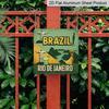 2D Flat - 1pc Brazil De Janeiro Vintage Square Aluminum Sign| South American Vintage Style, Entryway Decor and Themed Wall Decoration, Cultural