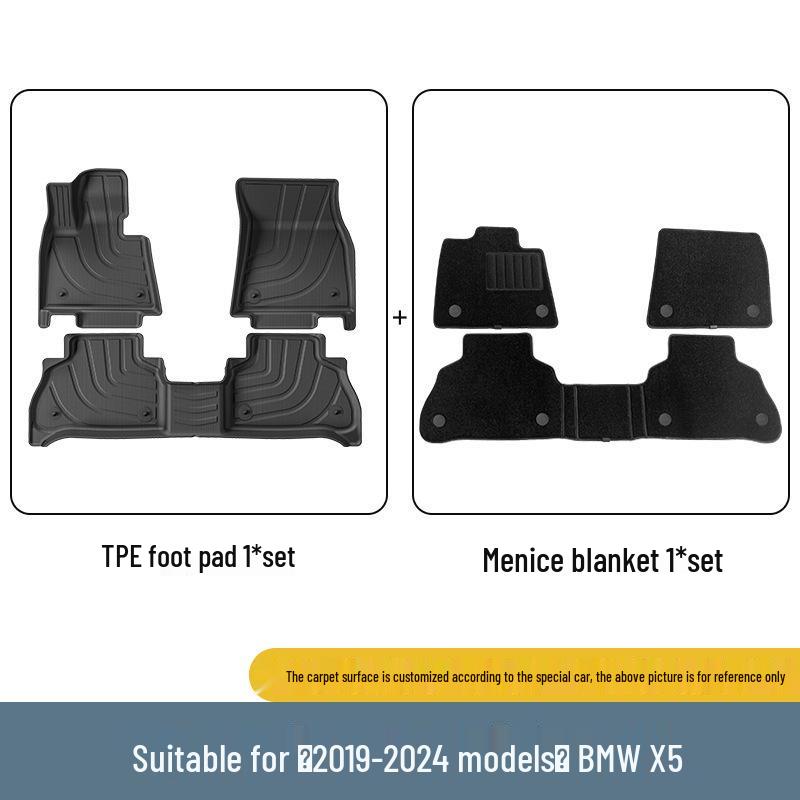 Dedicated TPE Floor, Seat Back, and Trunk Mats for BMW X5 (2019-2024).