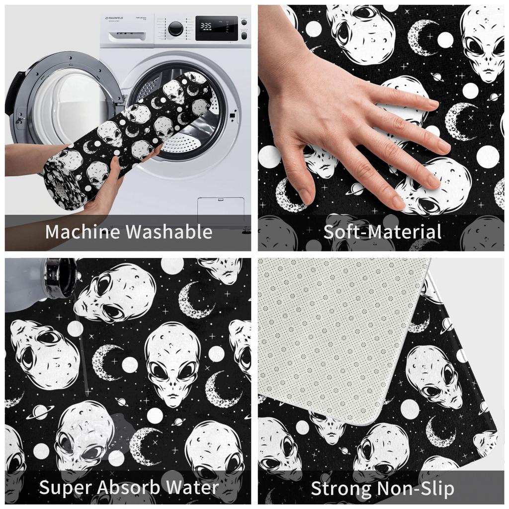 Halloween Spooky Alien Front Floor Door Entrance Mat Indoor  Bathroom Kitchen Doormat Garden Carpet Rug