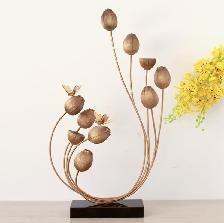 Chinese Alloy Resin Lotus Seedpod Sculpture Ornaments Home Livingroom Porch Furnishing Decoration Crafts Zen Lotus Fengshui Art