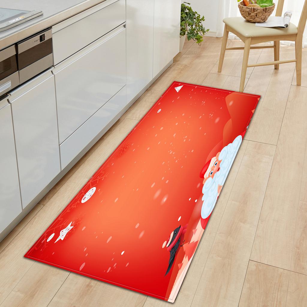Christmas Household Bathroom Absorbent Non-Slip Mat Living Room Kitchen Sand Carpet Doormat Long Floor Mat