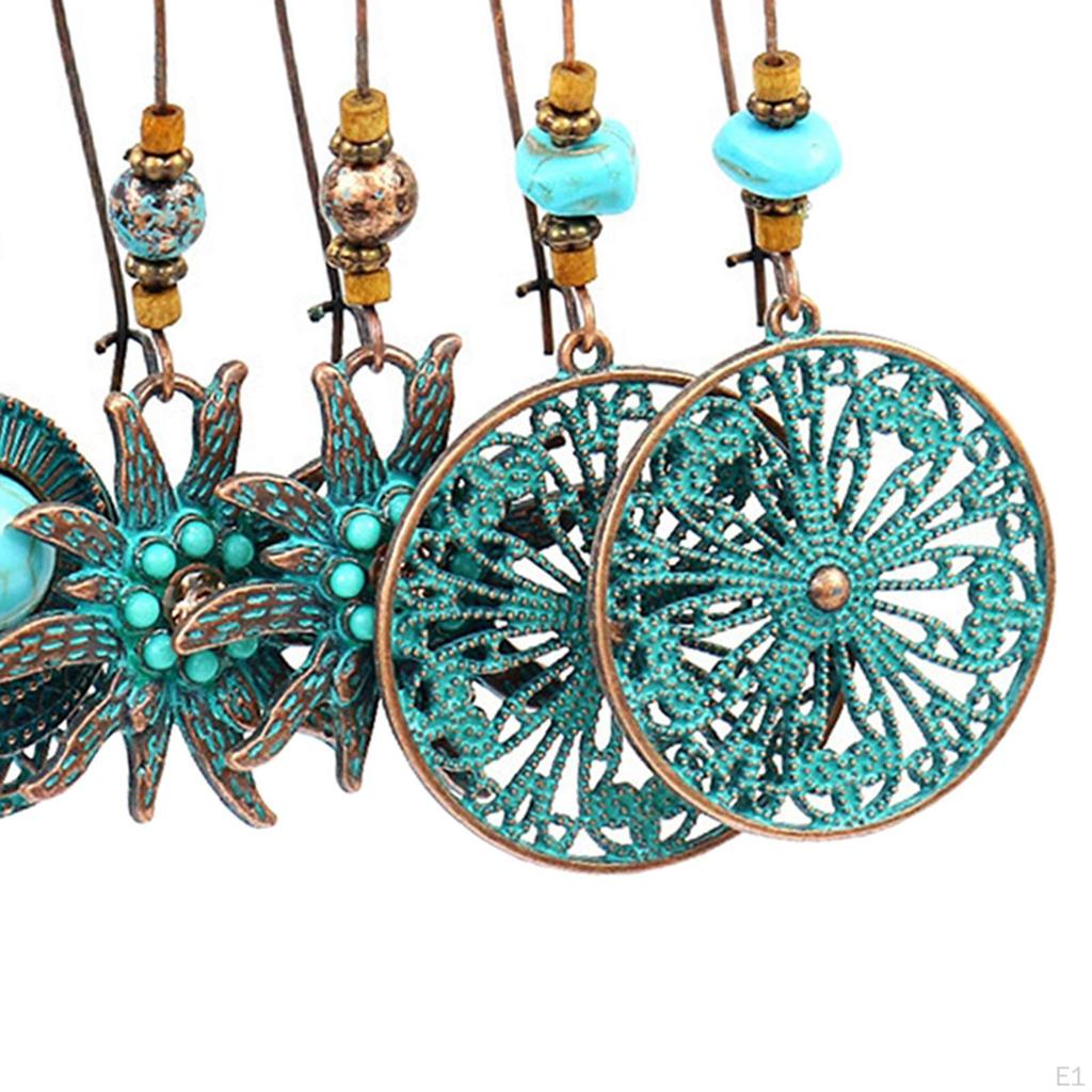 3Pairs Bohemian National Style Dangle Earrings Set Alloy for Birthday Party