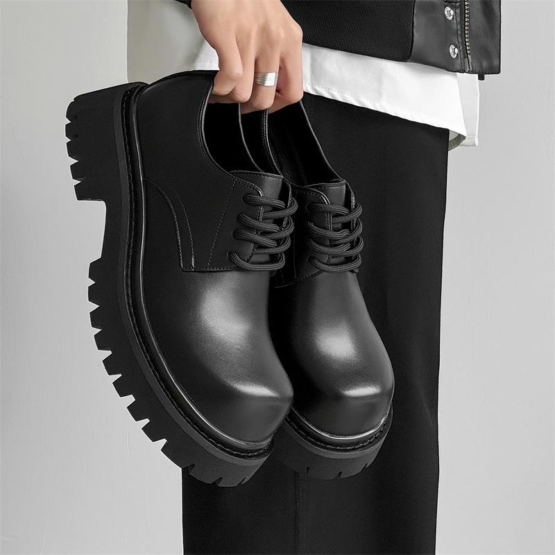 Derby shoes 2024 new Mickey big head shoes business casual platform round head leather shoes 5740-J