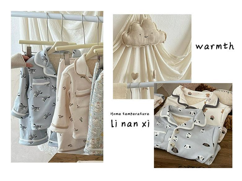 88233 Kids' Warm Fleece Pajama Set 2025 - Boys' Winter Homewear