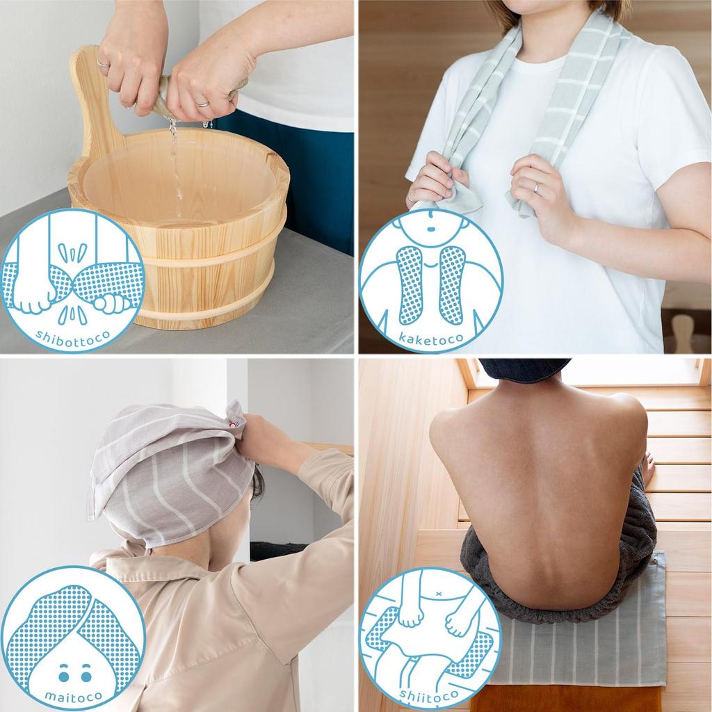 Transparan Imabari Gauze Face Towels, 3-Pack, mottoco gauze, 32cm x 90cm, Quick-Drying Sauna Towel (Blue)