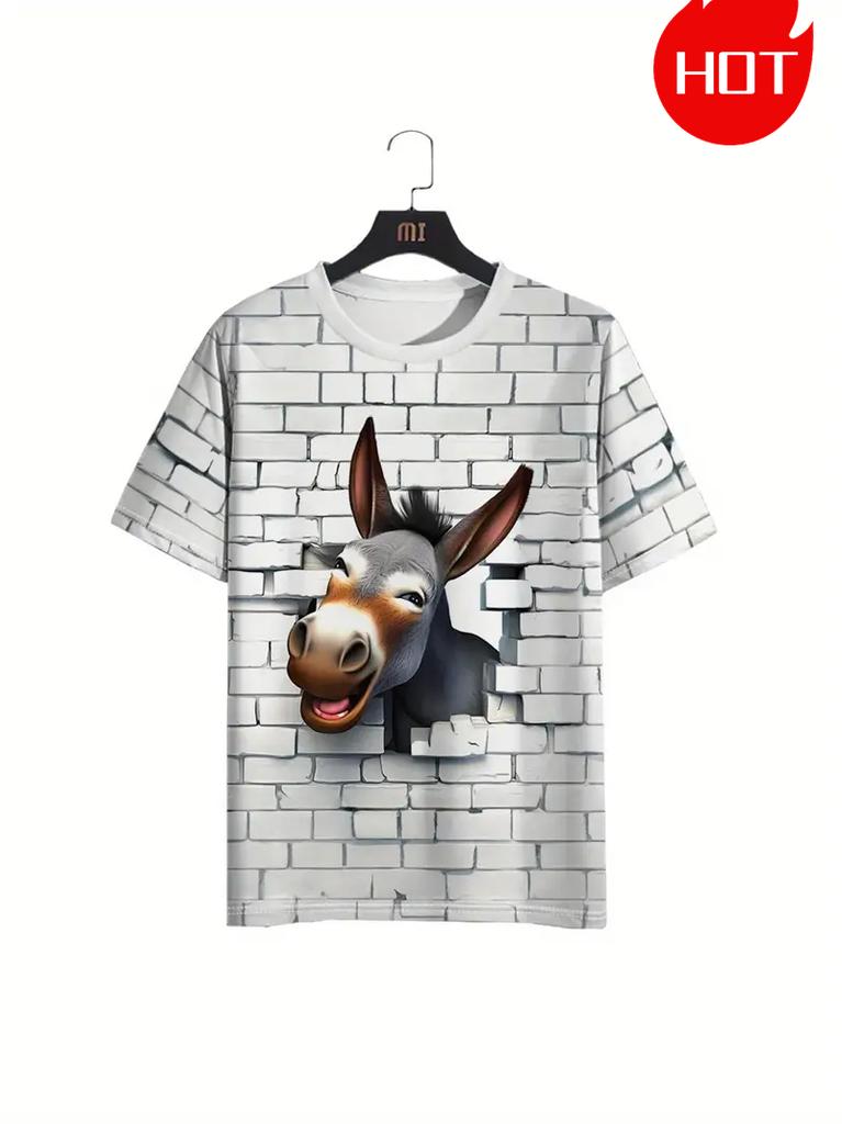 2025 New Fun Donkey T-shirts Animal 3d Print Men Woman Streetwear Casual Short Sleeve T Shirts Oversized Harajuku Kid Top Tees