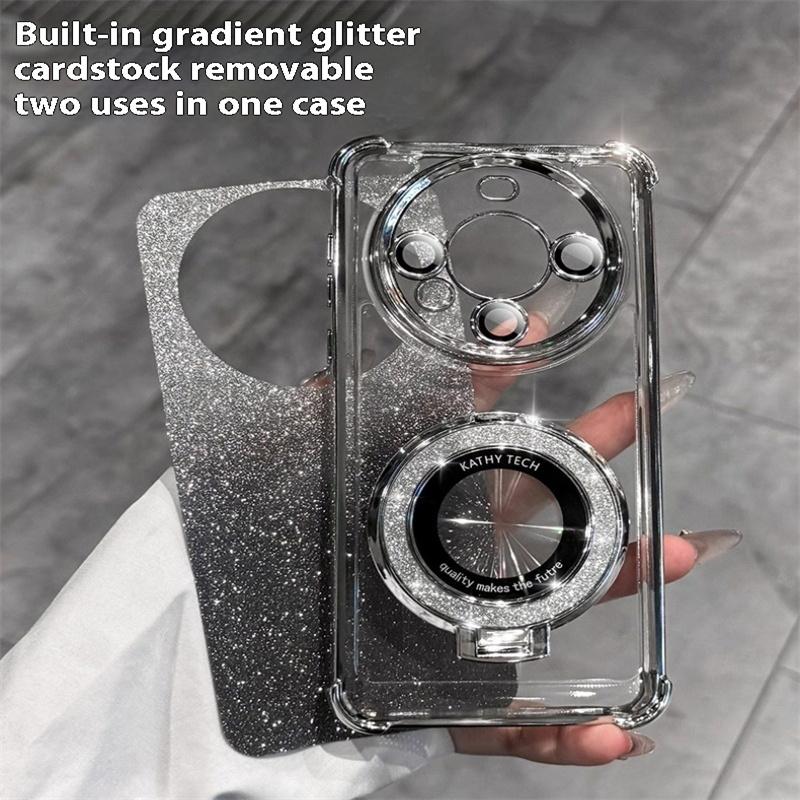 Luxury Glitter Bracket Case For Realme 14ProPlus 14Pro 13Pro 11 12 C30 C30S C31 C33 C35 C55 C61 C63 C53 Case For 13ProPlus Cover