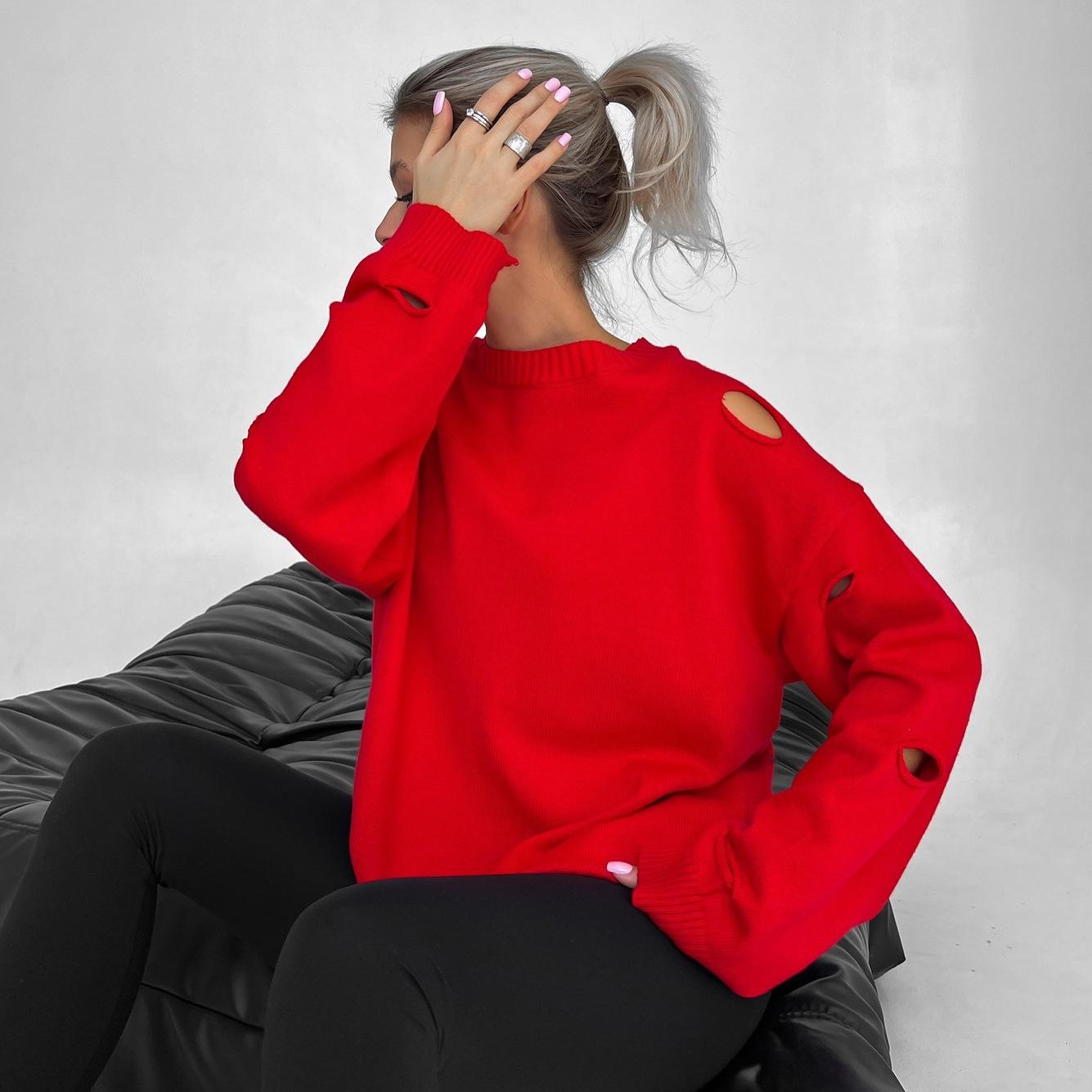 

Ins Street Hole Wasteland Wind Loose Sweater Women s Autumn Round Neck Trendy Temperament S