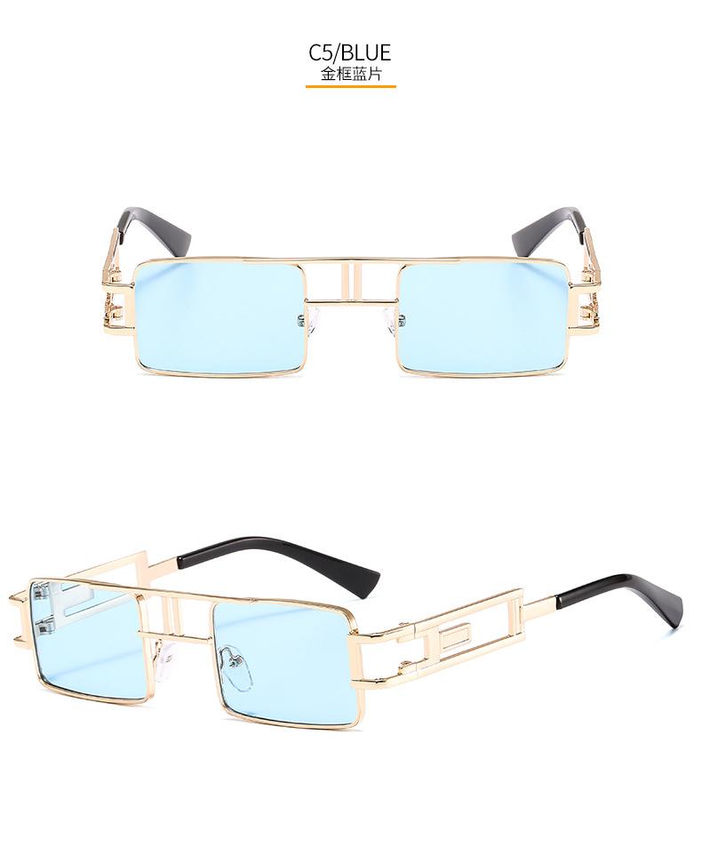 Vintage Retro Punk Rectangle Sunglasses for Women Fashion Hollow Out Metal Frameds Steampunk Style Sunglasses Men Eyewear Mirror Oculos De Sol UV400