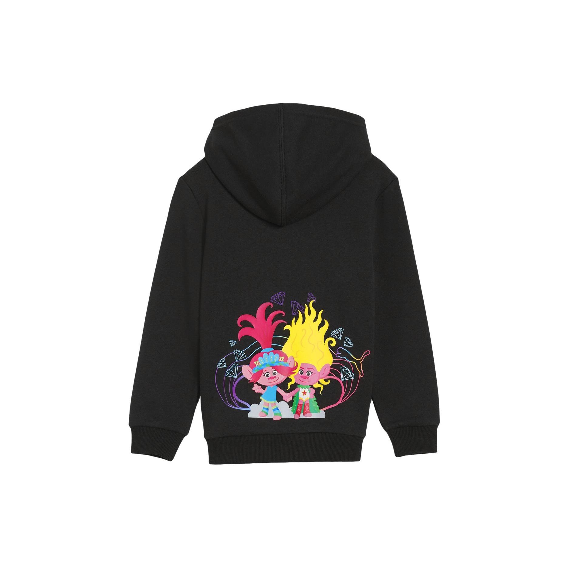 Puma X Trolls Худи с принтом мультяшного узора Повседневное Худи для детей Черный 624826-01 92