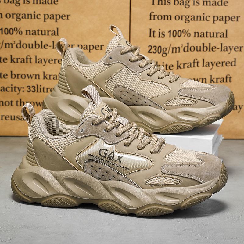 

Fashion versatile niche men s shoes 2025 new spring mesh net shoes casual sports board shoes 45 хаки