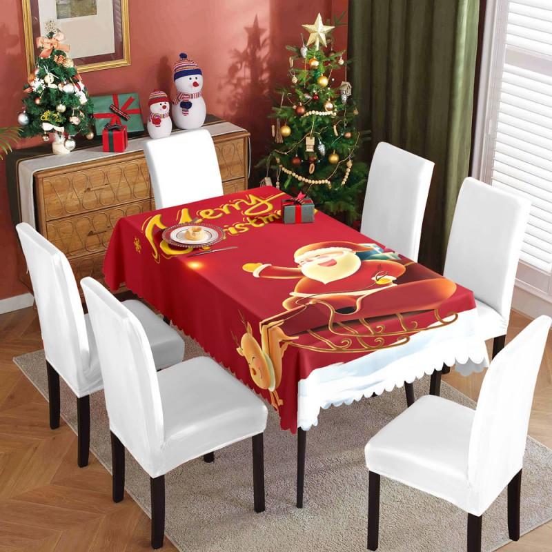 Christmas Tablecloth Waterproof Oilproof Festive Decor Coffee Dining Table