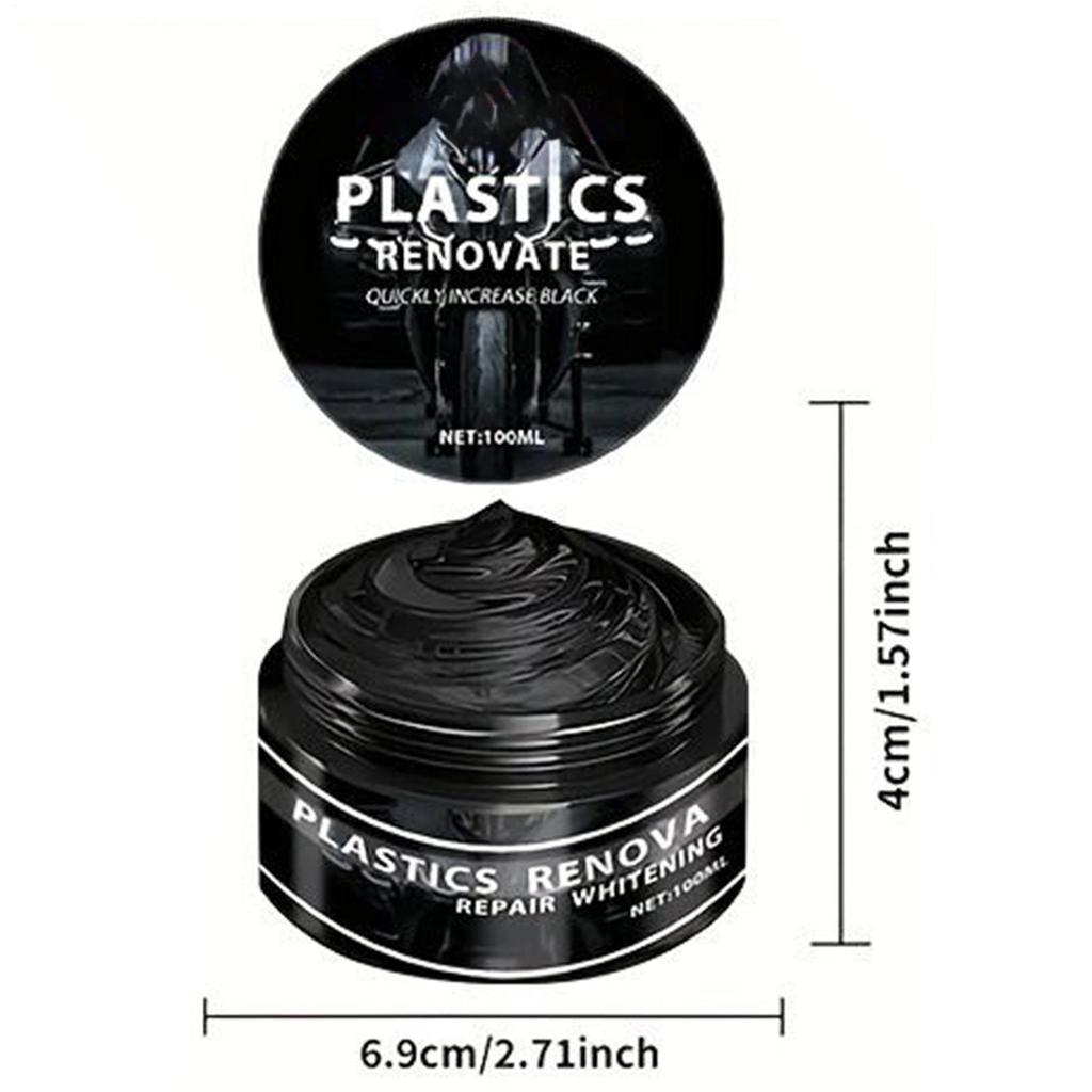 Car & Motorcycle Renovation Wax Plastic & Rubber Repair Cream - Nano Enhanced Black Car Wax Renovation Wax Interior Restorer
