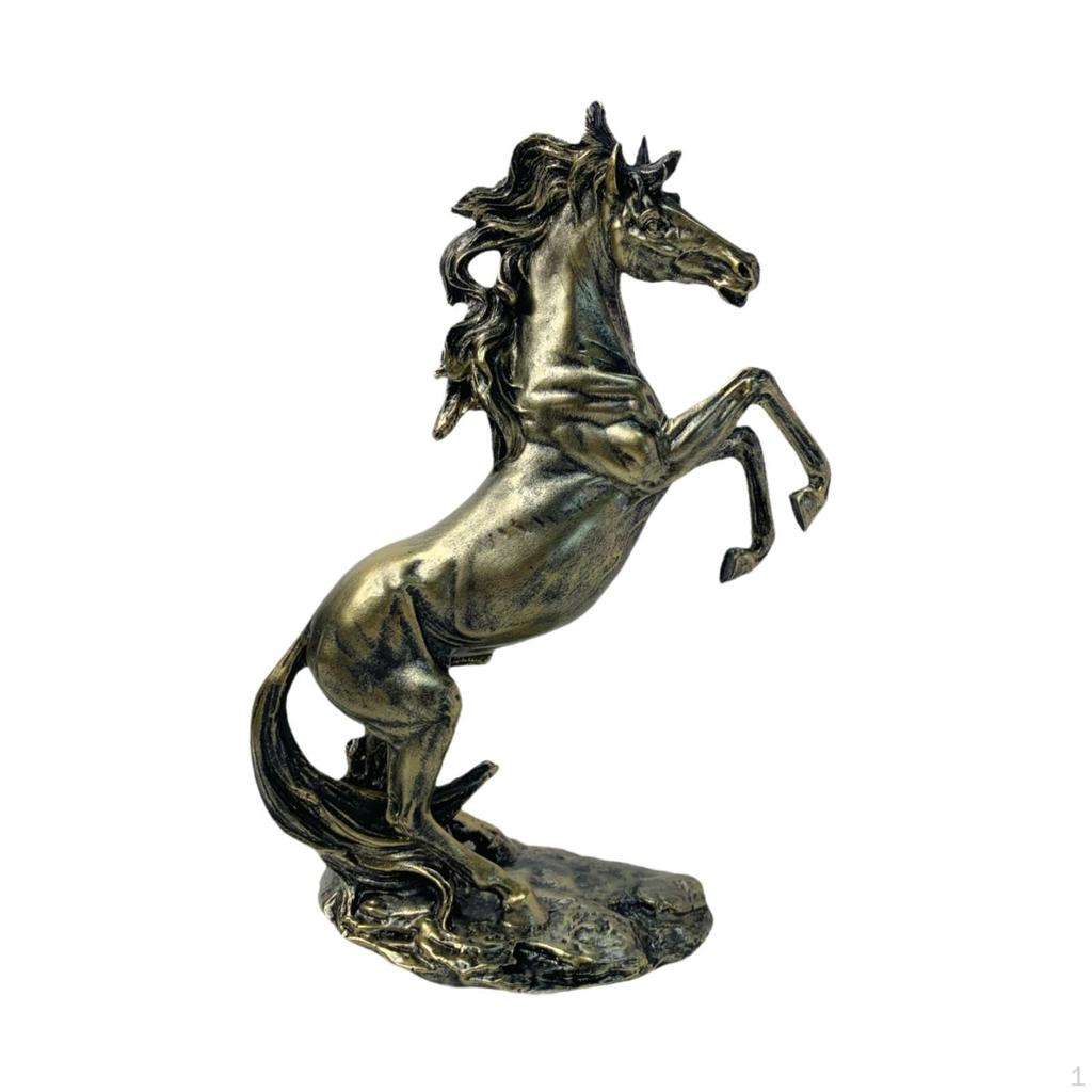 Dekorativní figurka koně pro domov, Sběratelská pryskyřičná socha Knihovna