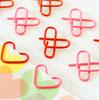 100pcs Pink colored peach heart bookmark DIY handmade heart-shaped paper clip paperclip information buckle