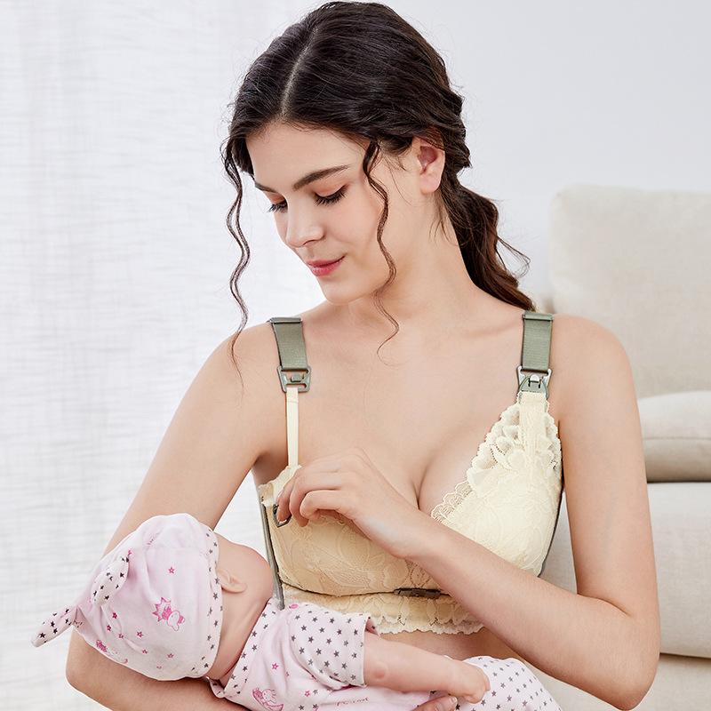 1011 New Large Breasts Show Small Thin Bras, Breastfeeding Pregnant Women Full-stage Underwear, Breathable and Comfortable Large Cups