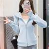 Navy Blue Women's Slim Fit Yoga Sweatshirt - Small, Casual Zipper Cardigan for Spring & Autumn 2025