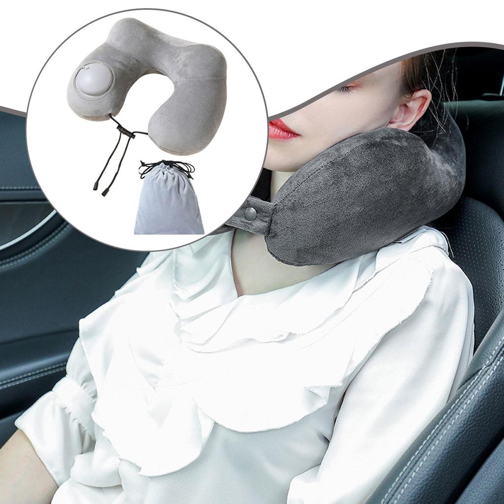 Travel Neck Pillow Inflatable Essential Support for Airplane Napping Office