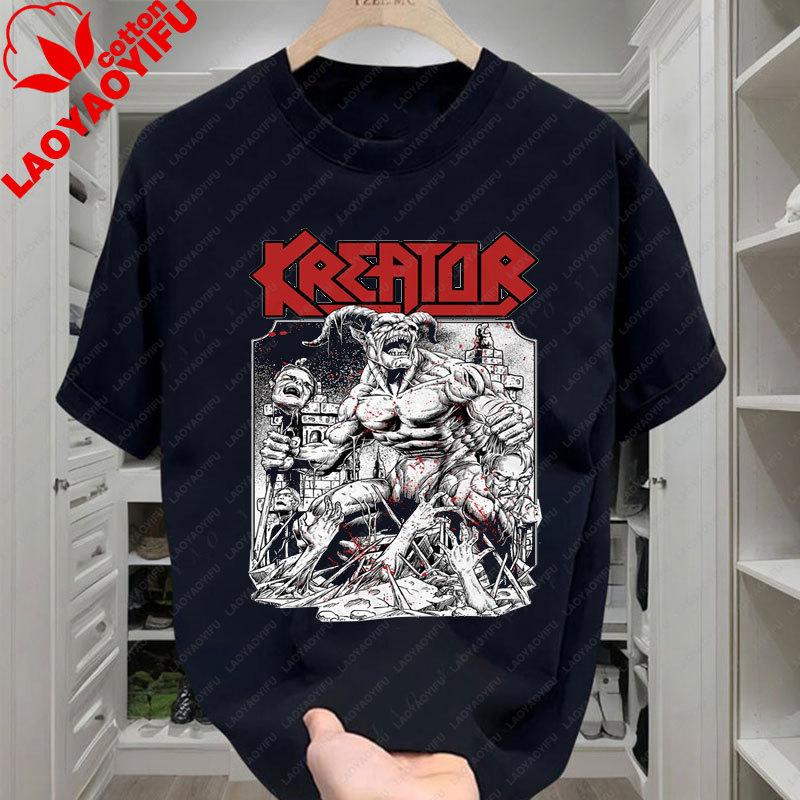 

Kreator T Shirt Vintage Heavy Metal Band Music Popular Y2k Clothing Unisex Women Hard Rock Streetwear Goth Classics Printed Tee Top 3XL