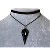 Gothic Black Rose Moon Raven Necklace With Geometric Pendant For Women