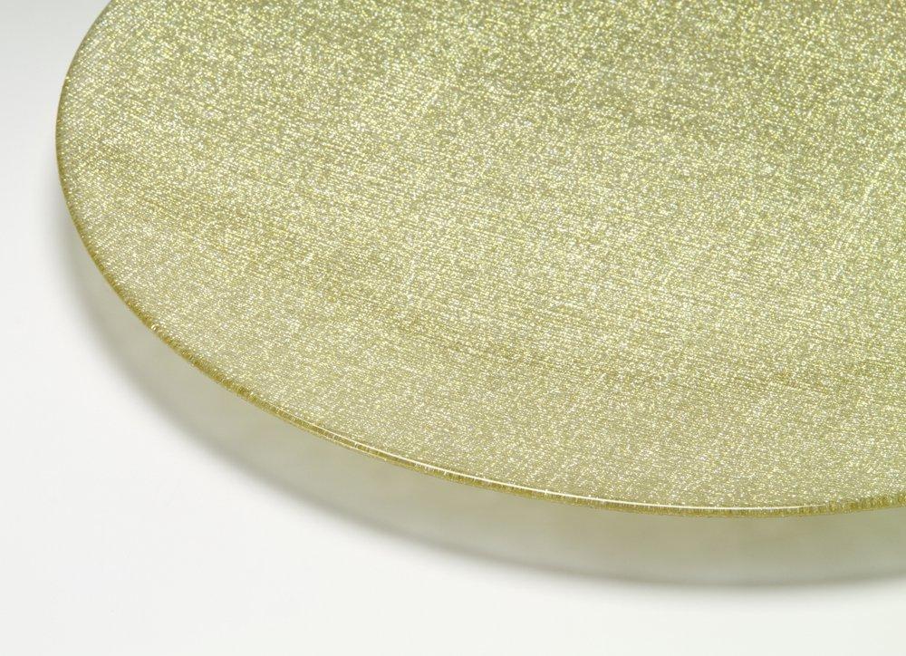 Vetro Felice Large Plate, Western Tableware, 35cm, New Gold, Glitter Glass, 323935B G022