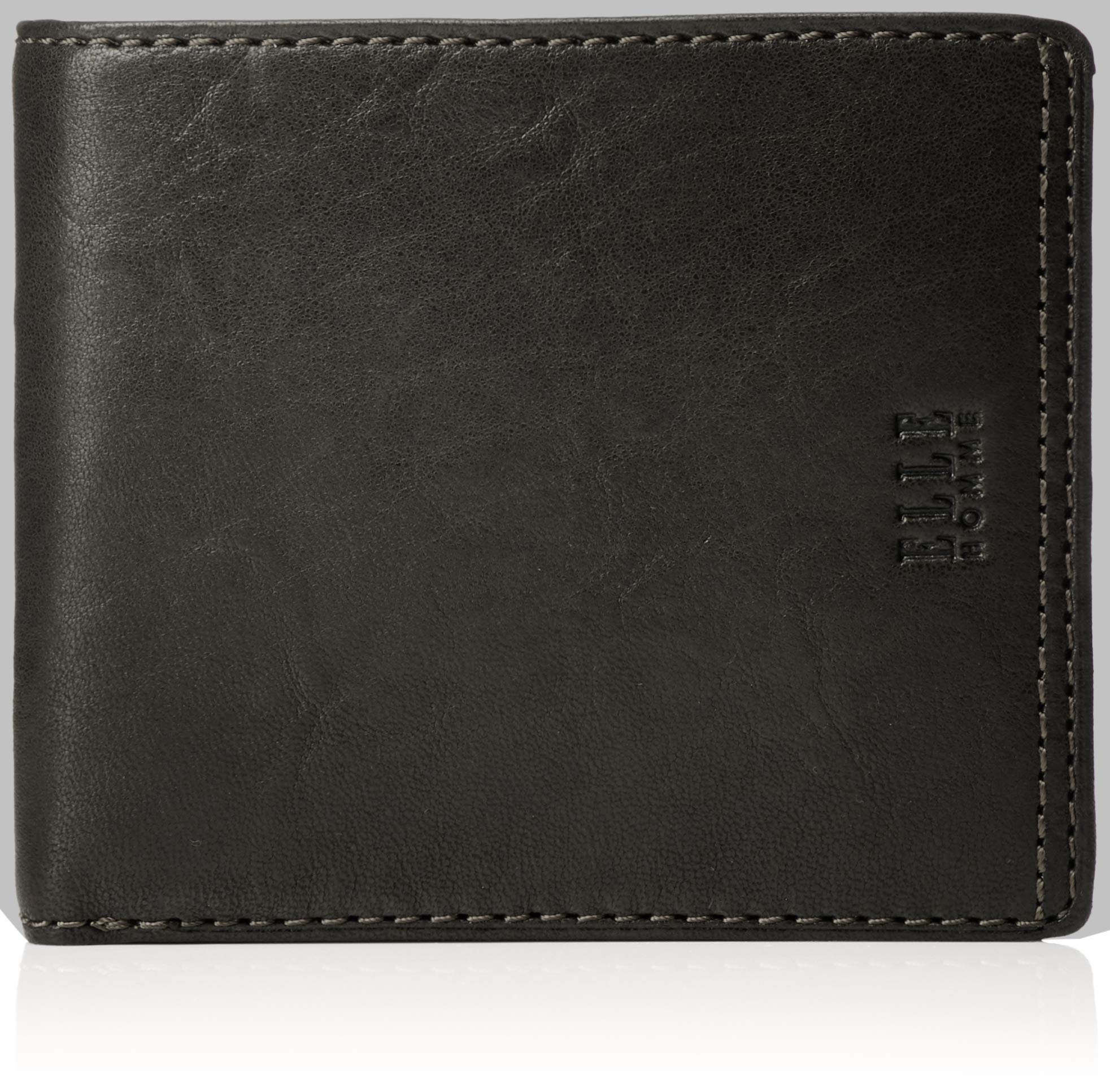 

L Homme XP34110 Men s Sheep Bifold Wallet (with Coin Purse) Black