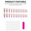 24PCS French Pink Glossy Tip Press On Nails Long Lasting Safe Material Waterproof False Nails for Women Girls Manicure DIY