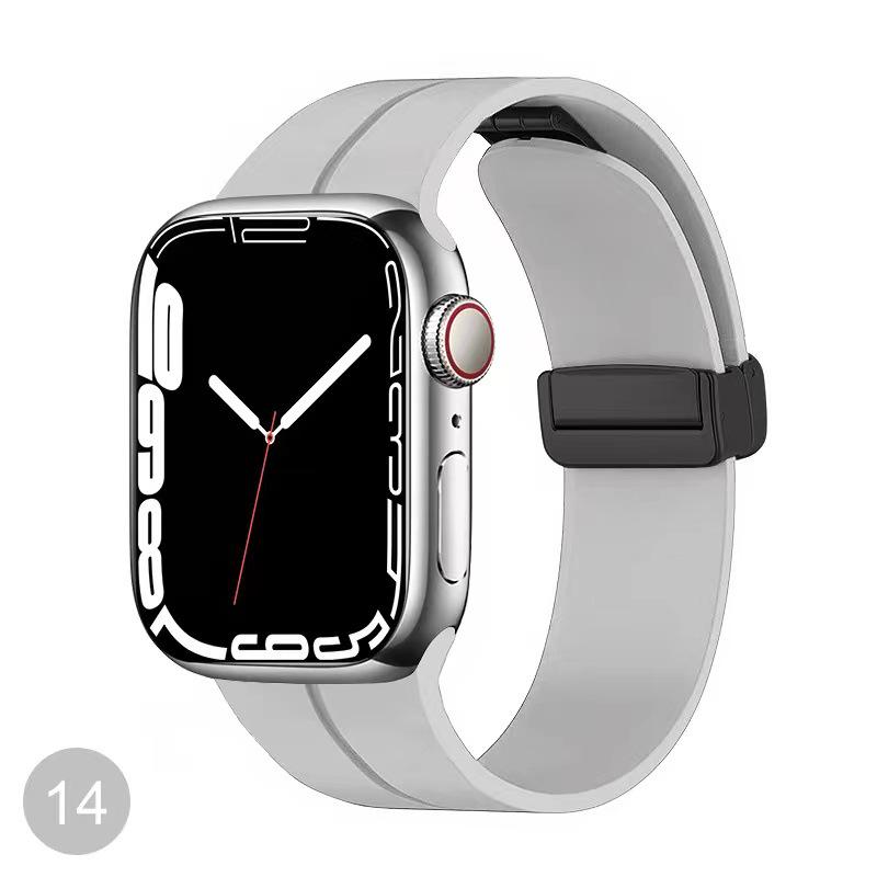 Magnetic Silicone Sport Band with Folding Buckle for iWatch/Apple Watch S10