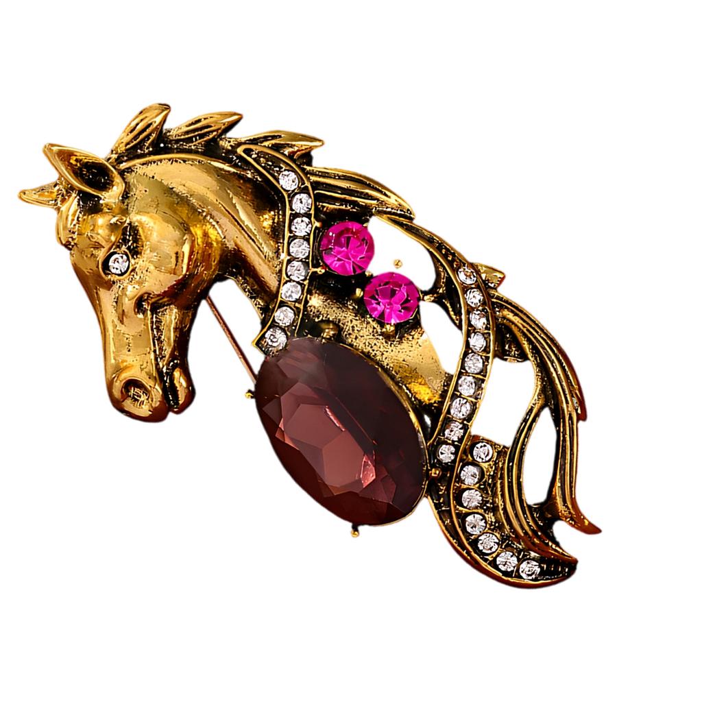 Trendy Horse Head Design Brooch Versatile Accessory Contemporary Badge For Casual Outfits Parties Work Event