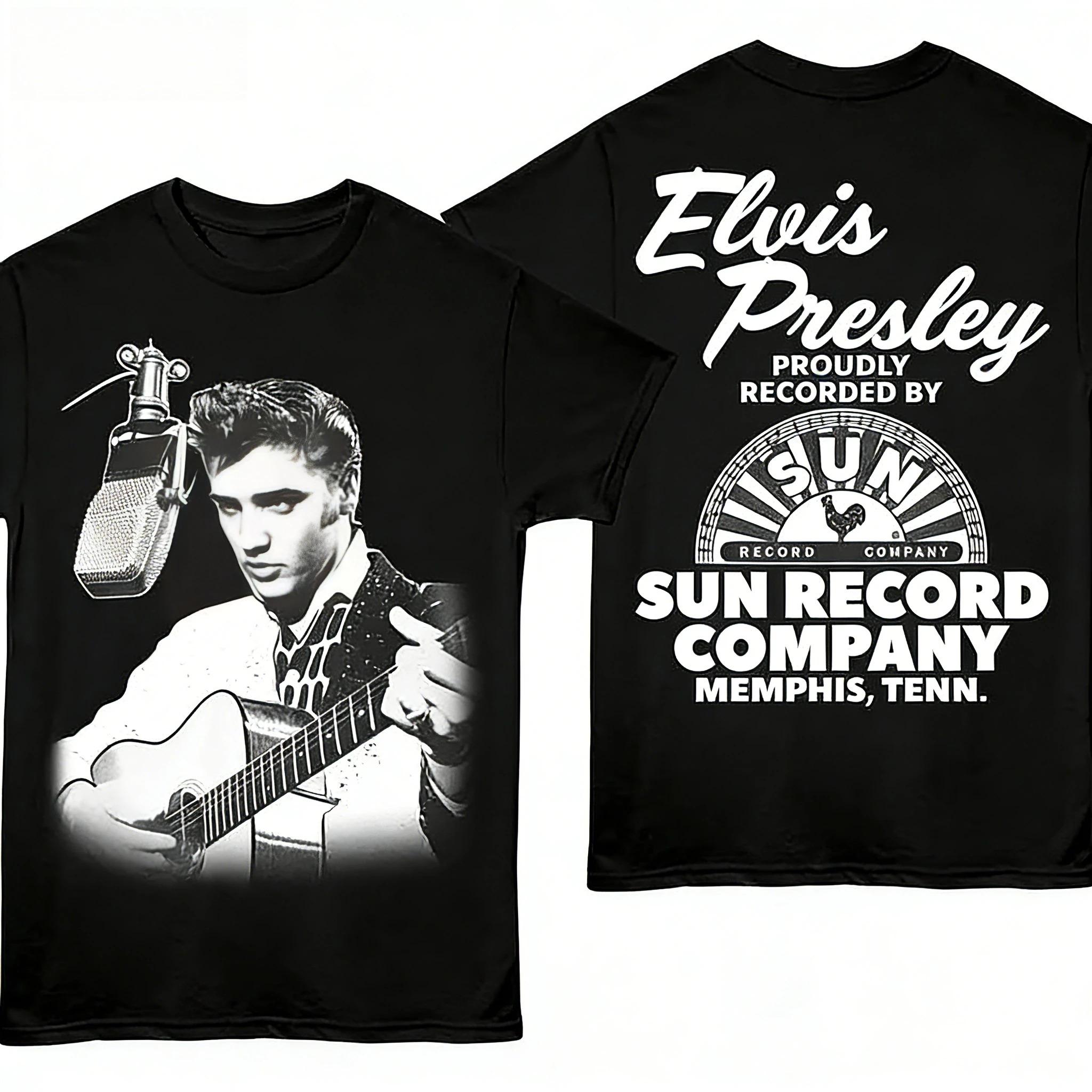 

Elvis Presley Sun Records Proudly Presents The White T-Shirt, A Blue City Style Breathable and Comfortable T-shirt 4XL