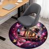 1pc Fantasy Hat Round Chair mat office Area Rug - Non-Slip, Floor Mat for Office, Bedroom, and Indoor Decor p127124